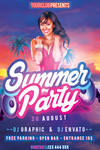 Summer Party Flyer Free PSD Template