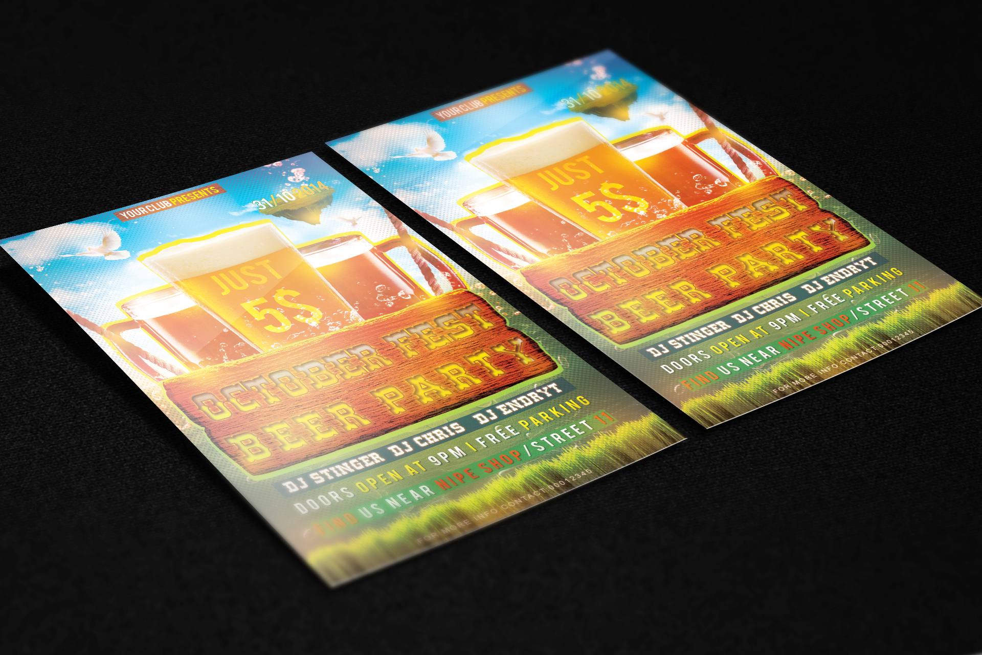 October Fest Flyer Free PSD Template