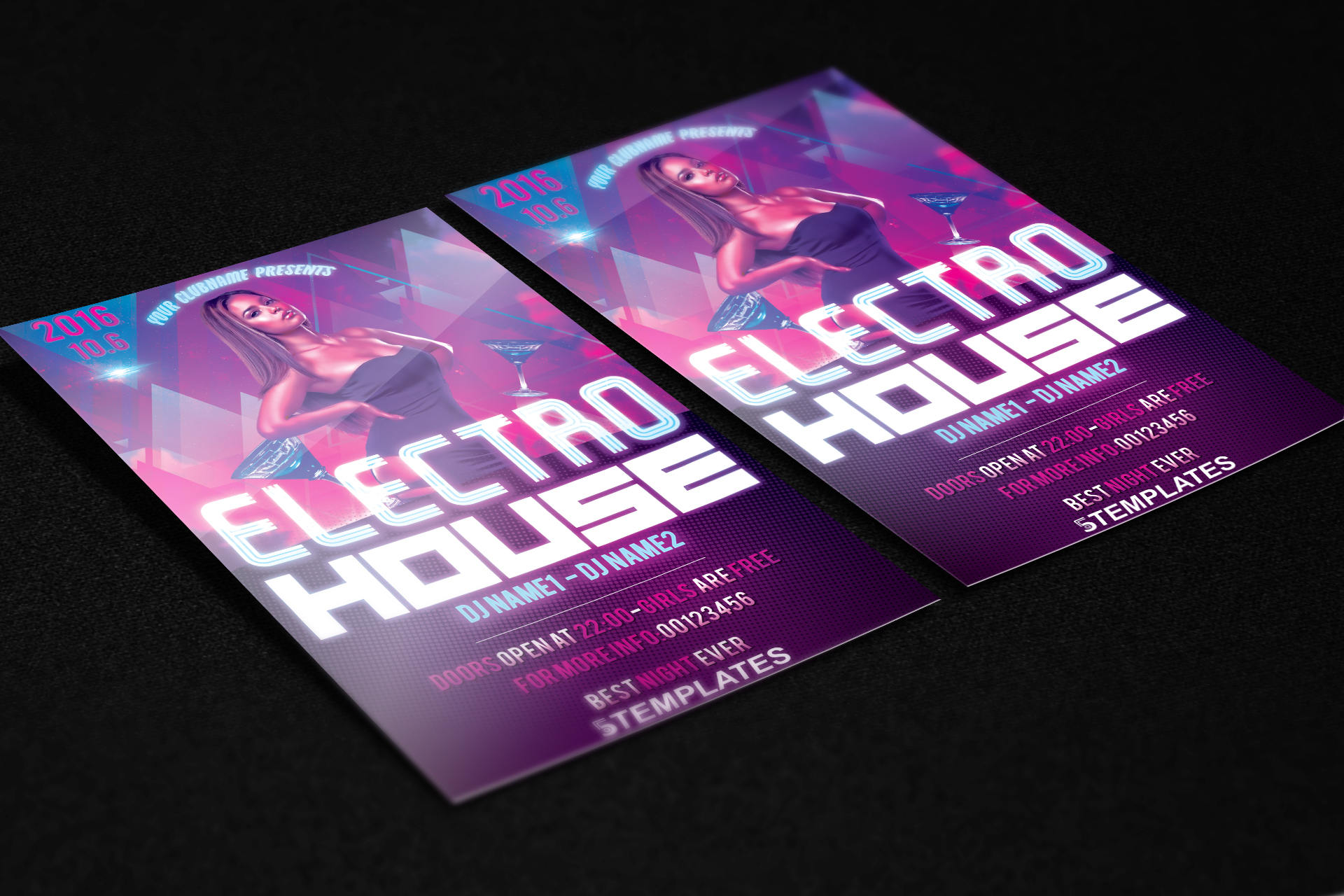 Electro House Flyer Free PSD Template
