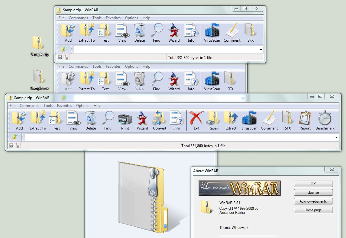 WinRAR Theme: Windows7 Default