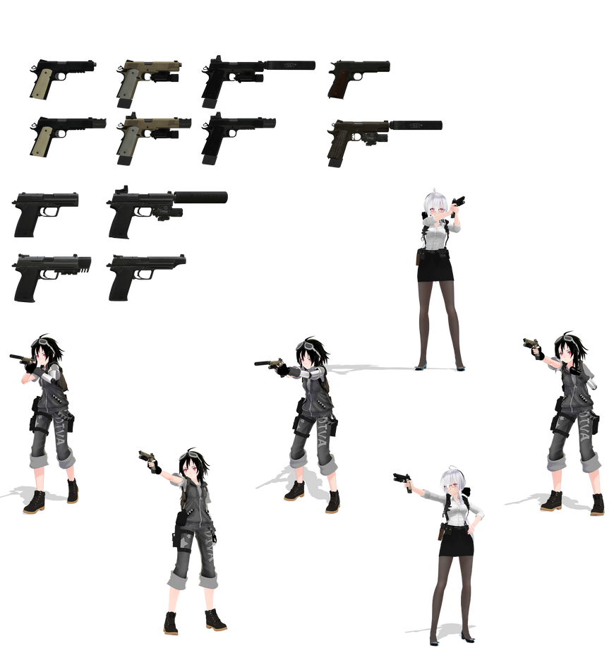 A Small Pistol Model Pack With Pose Data Pack DL by johneugene on ...