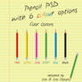 Pencil PSD With 6 Colour Options (PSD)