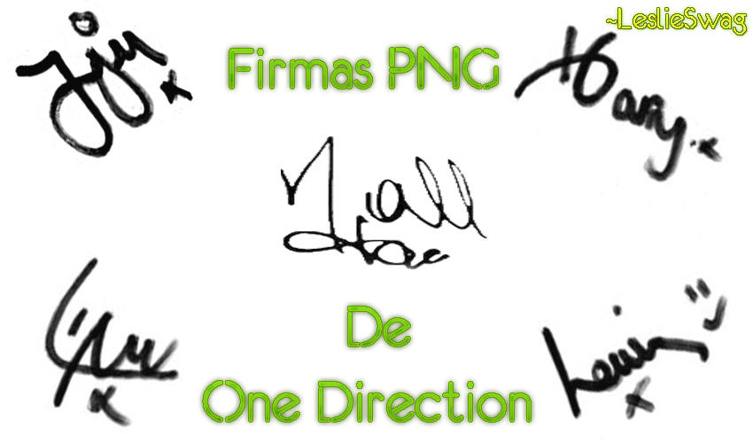 one direction signatures png