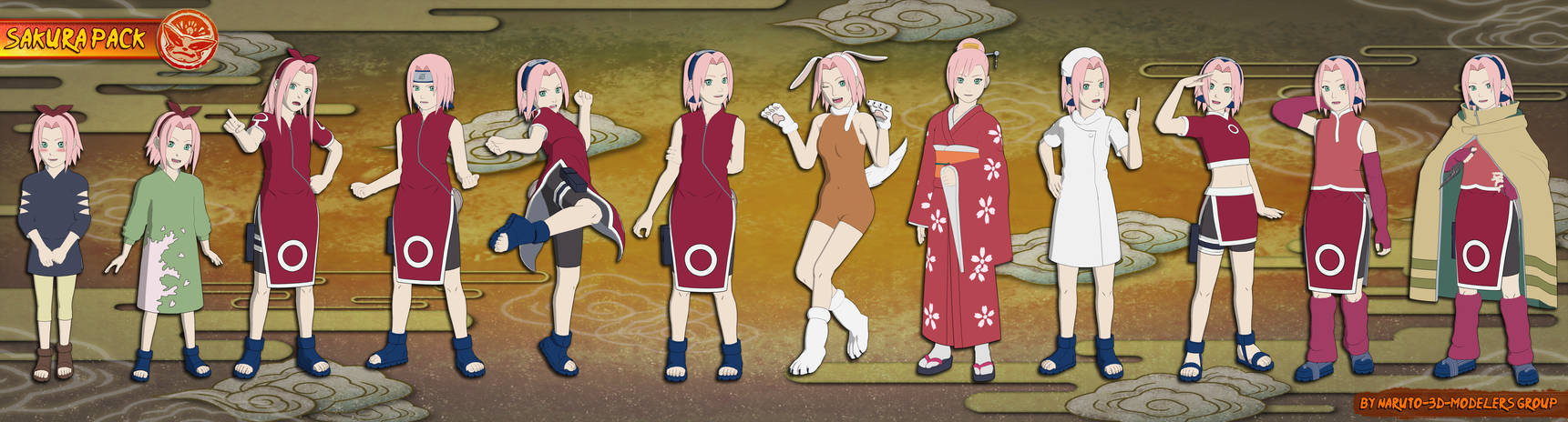 Naruto - Sakura Haruno PACK (Ver. 2.0) FOR XPS!!