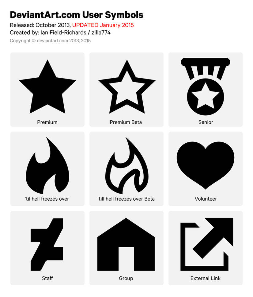 Official deviantART User Symbols Pack by zilla774