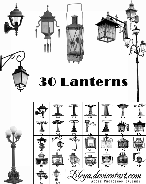 Old lanterns Brush Set