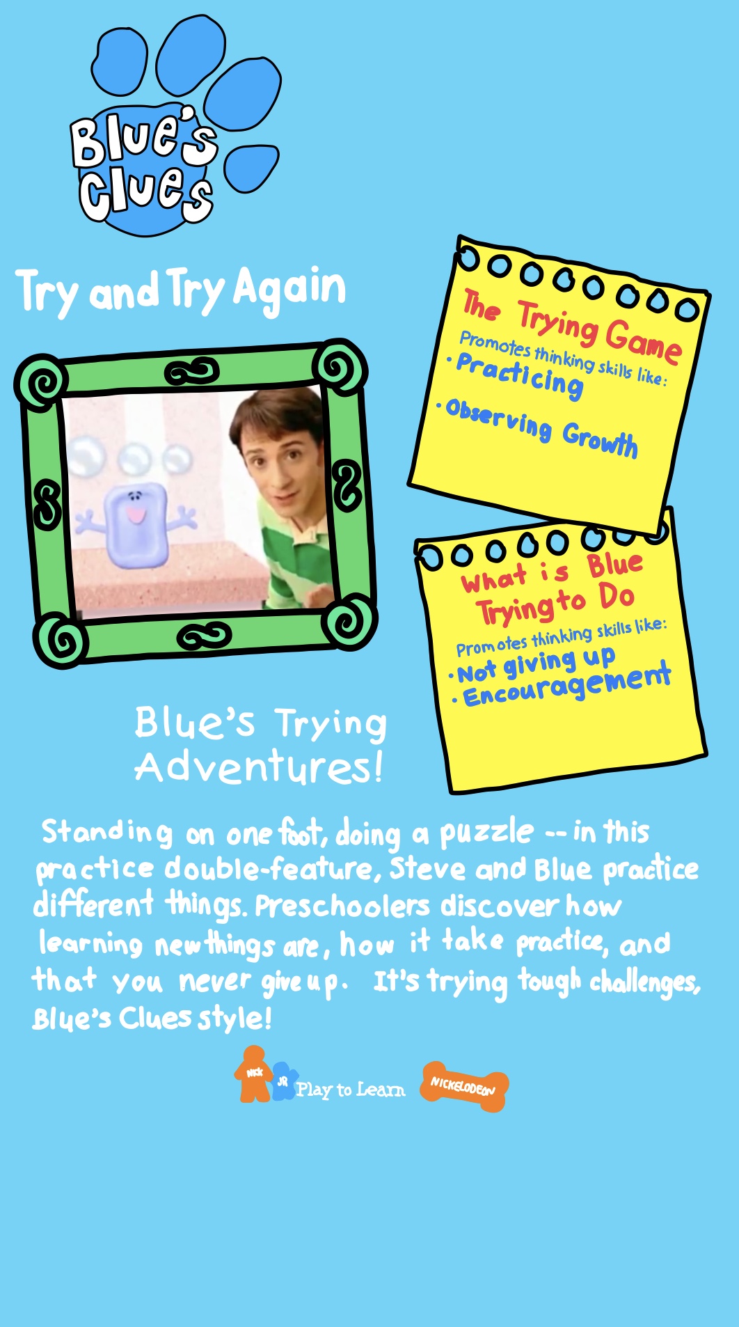 Blues Clues What Is Blue Trying To Do