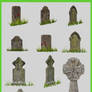 Tombstones with Grass