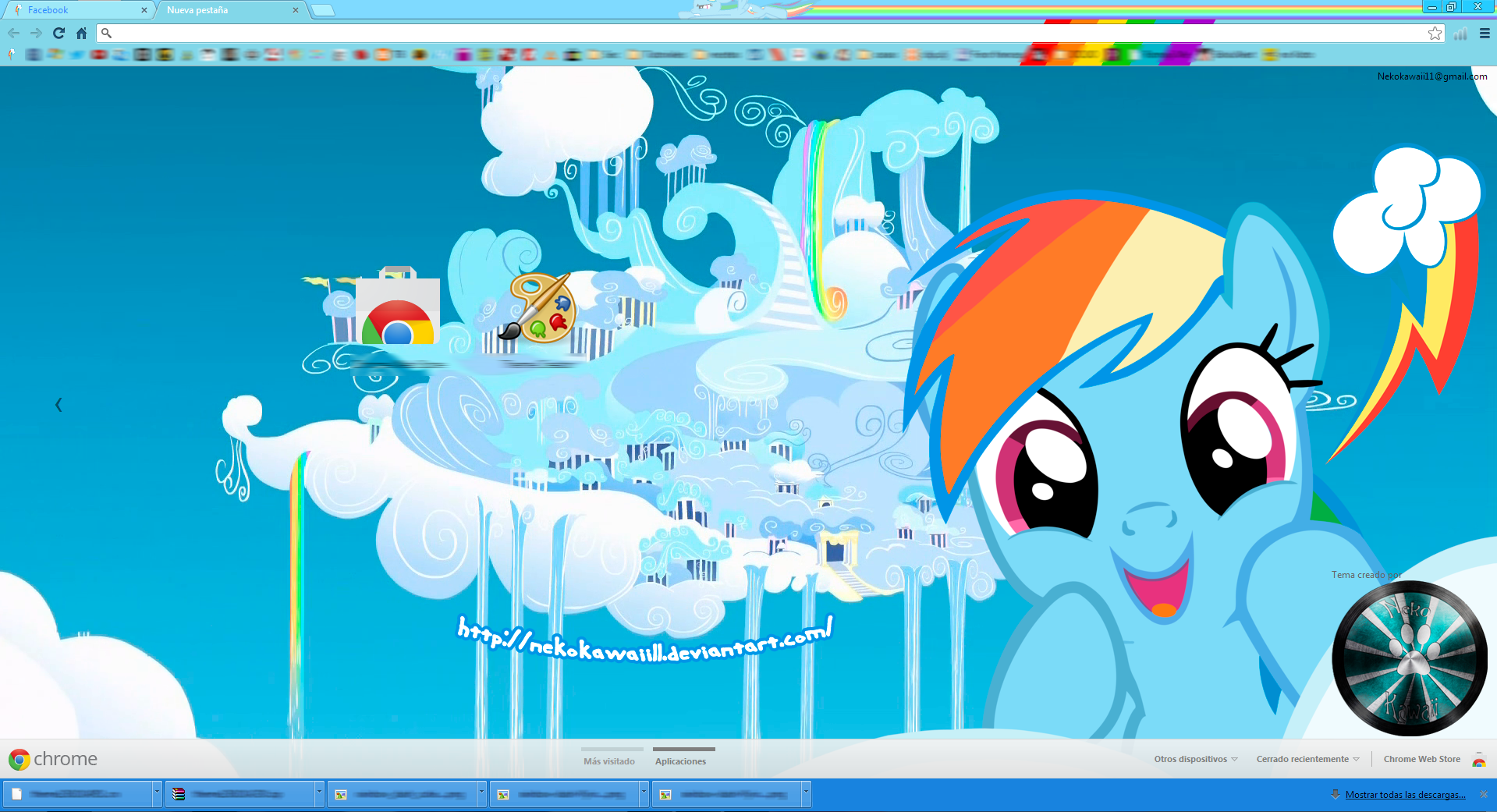 (Updated) Rainbow Dash Google Chrome Theme