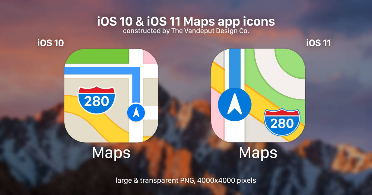 iOS 10 and 11 Maps App Icon Bundle (Large PNGs) by uselessdesires on ...
