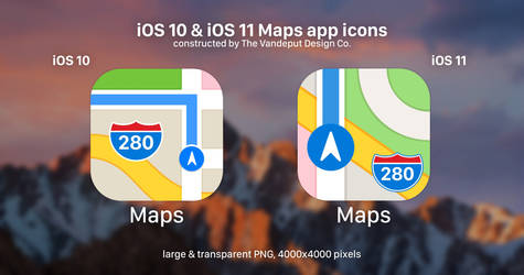 iOS 10 and 11 Maps App Icon Bundle (Large PNGs)