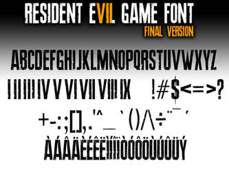 Resident Evil 7 biohazard GAME FONT final Version