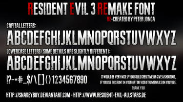 Resident Evil 3 Remake Font