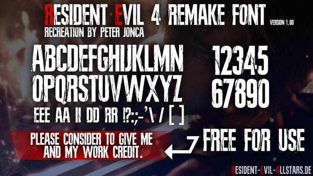Resident Evil 4 Remake Font