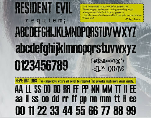 Resident Evil 9 (Requiem) Font [Free Resource]