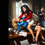Women Fighting In Office Noir