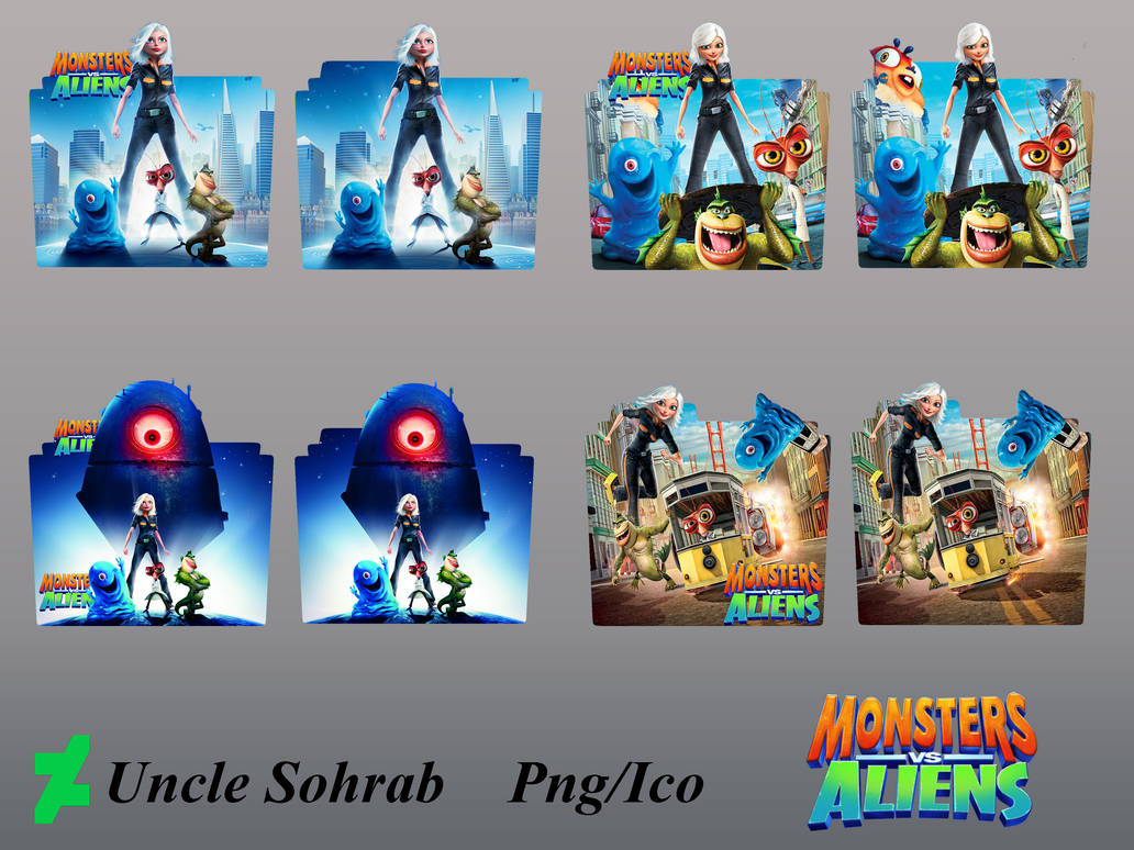 Monsters VS Aliens (2009) Folder Icon by UncleSohrab on DeviantArt