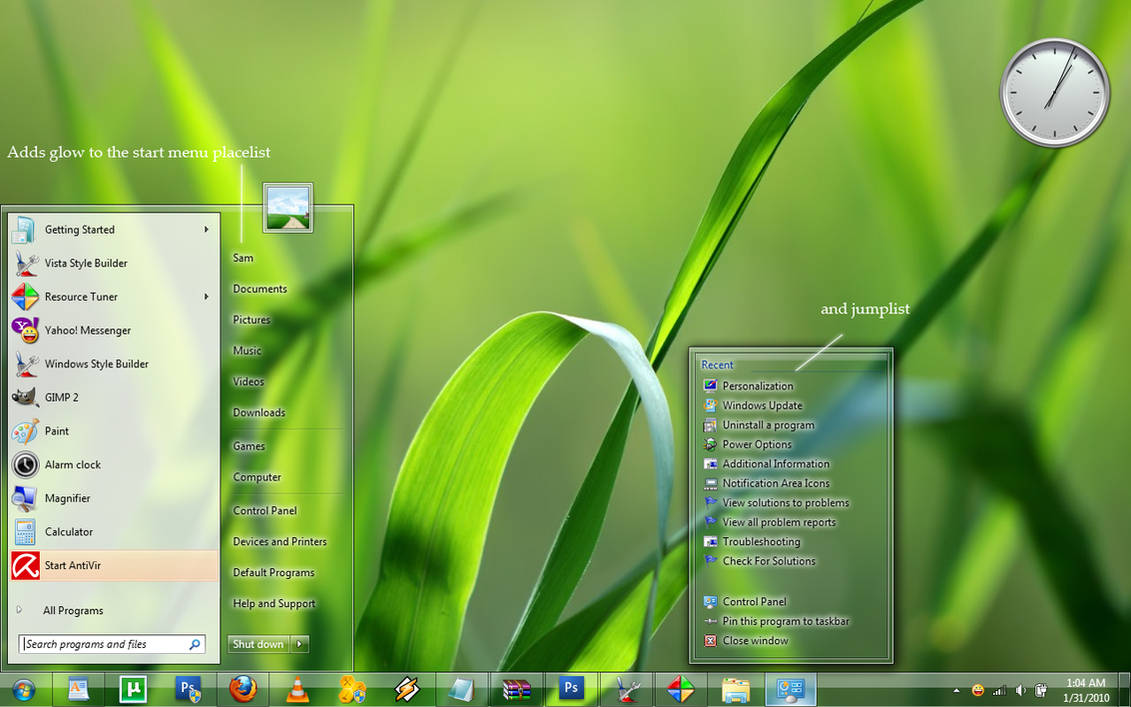 Start menu txt glow for Win 7 by nopd11 on DeviantArt