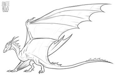 Wyvern Lineart Template 1