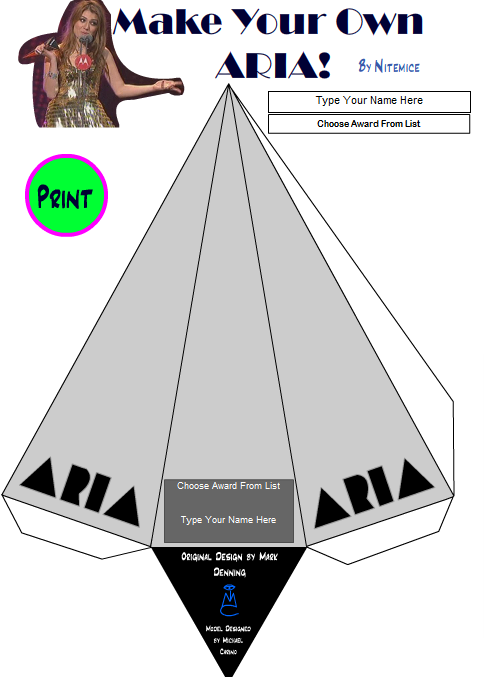 DIY Customisable ARIA Award -