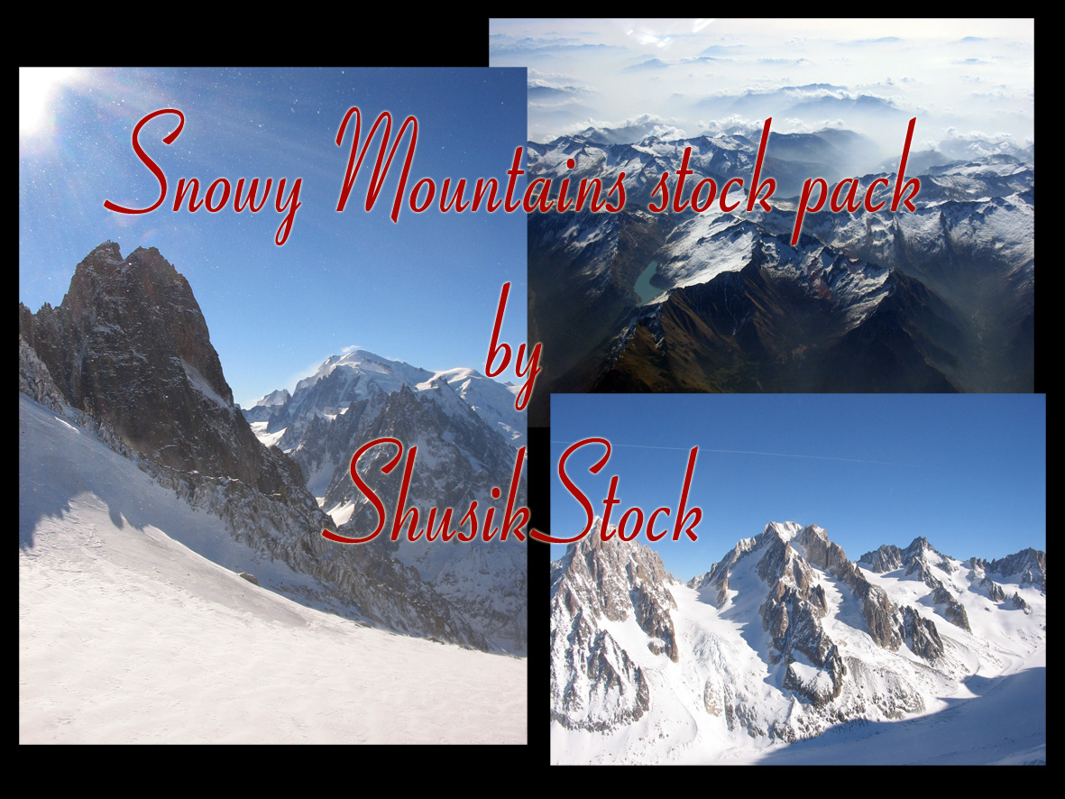 snowy mountains picture stock