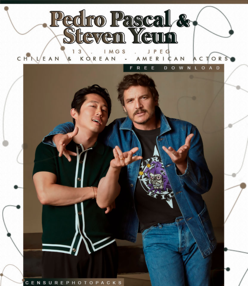 Photopack 15532 . Pedro Pascal x Steven Yeun by censurephotopacks on ...