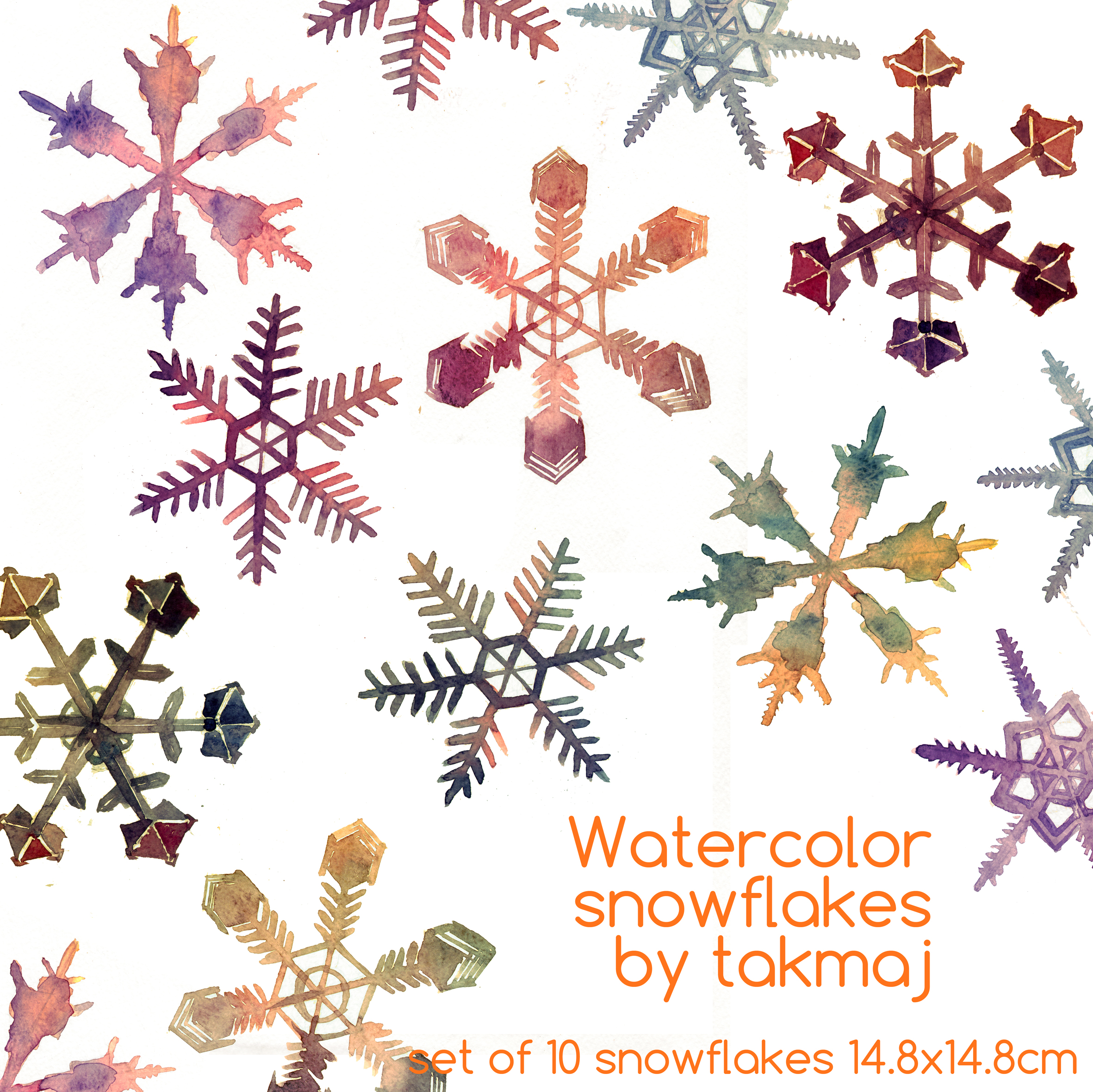 watercolor snowflakes