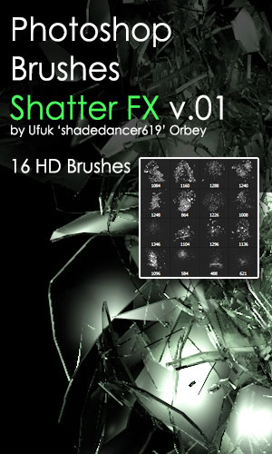 Shades ShatterFX v.01 HD Photoshop Brushes
