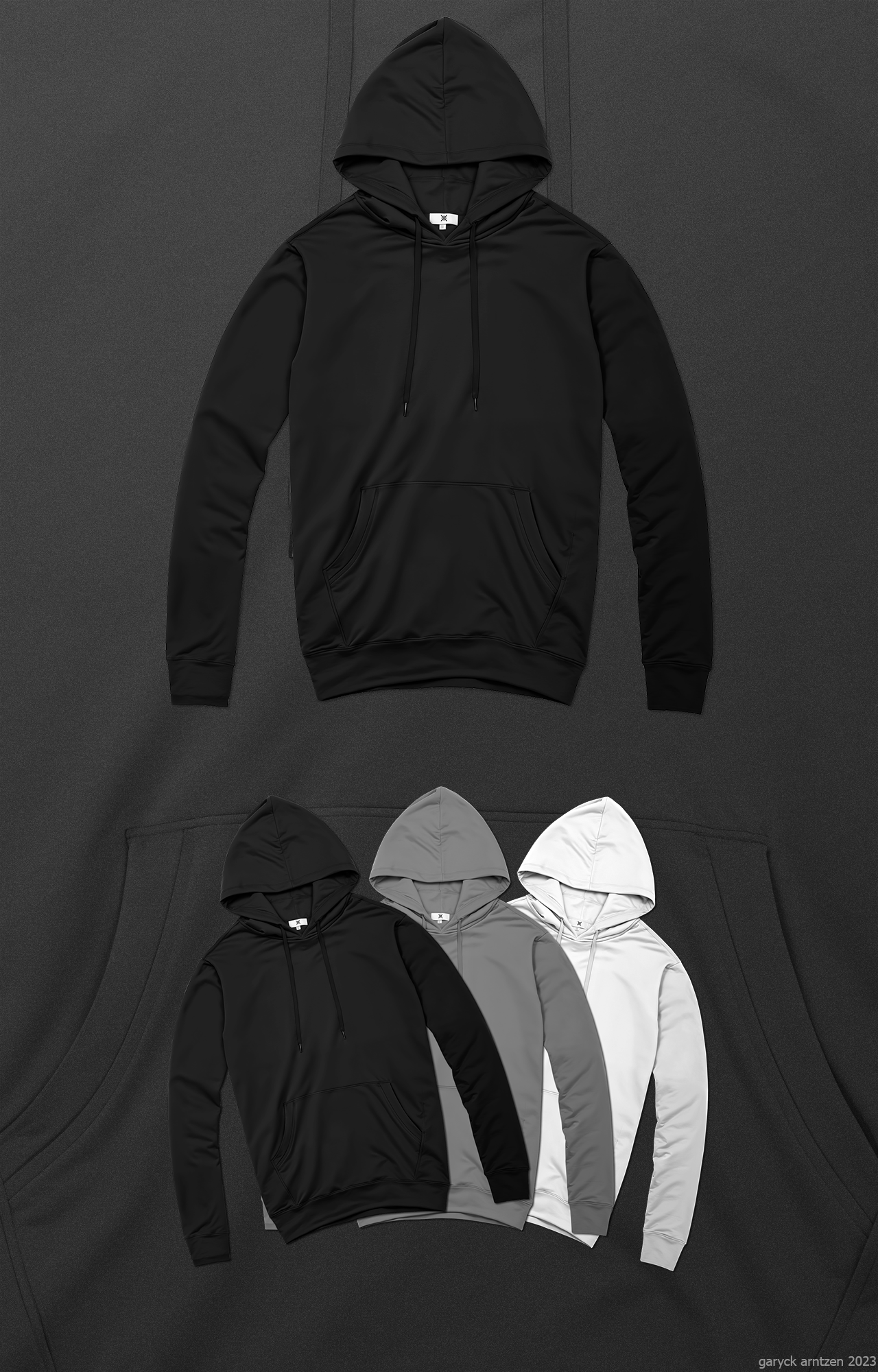 Plain Black Hoodie Template