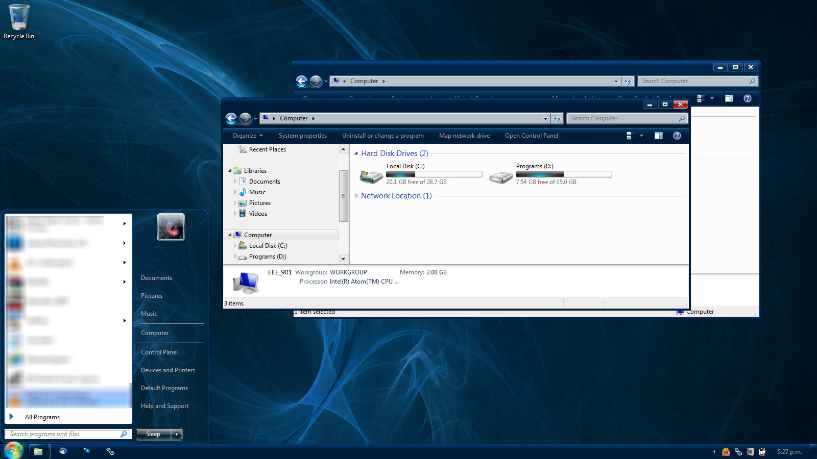 Nightrium Blue-Windows 7 Basic