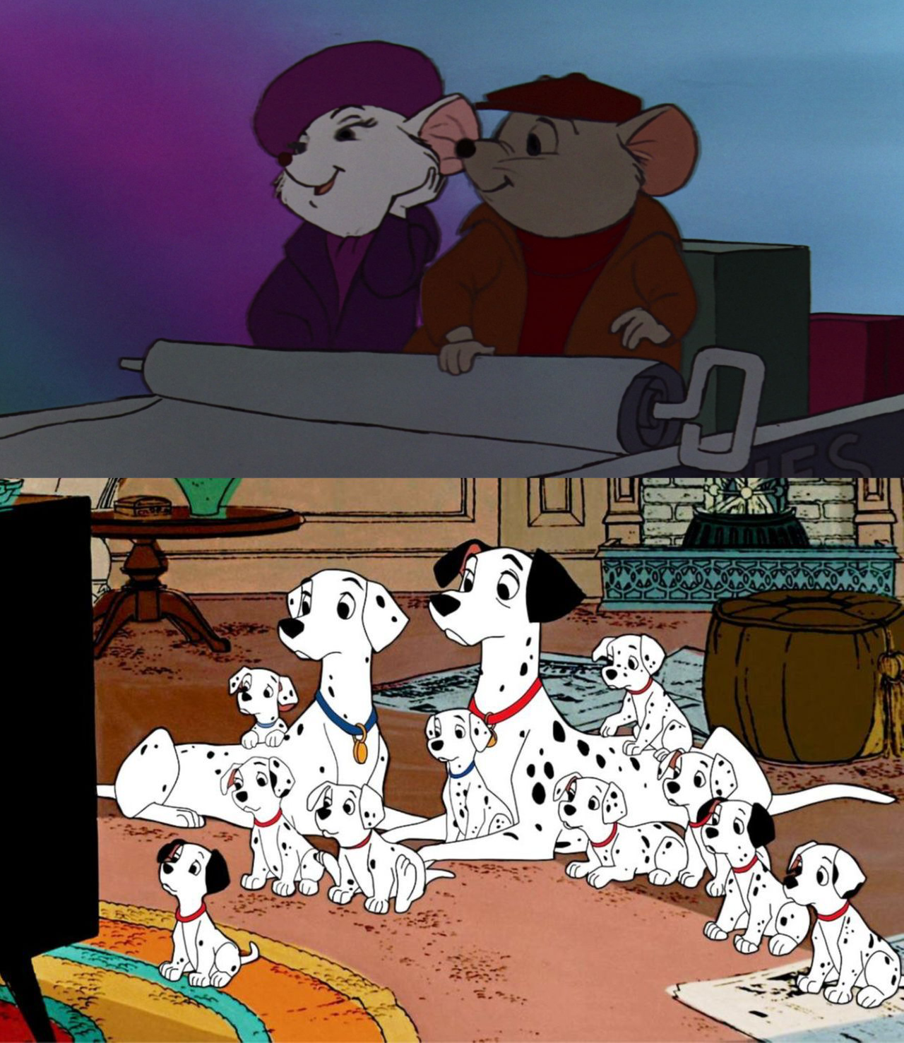 The Dalmatians Watching The Rescuers