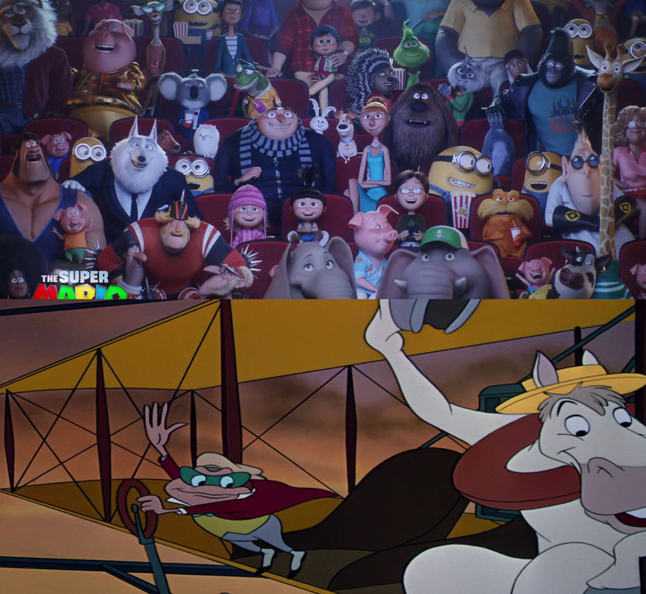 The Illumination Characters watching TAOIAMT