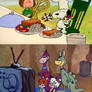 Pebbles, Bam-Bam, Dino, and Hoppy watching ACBT