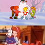 The Pound Puppies and Holly Watching Frosty
