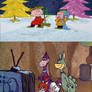 Pebbles, Bam-Bam, Dino, and Hoppy watching ACBC