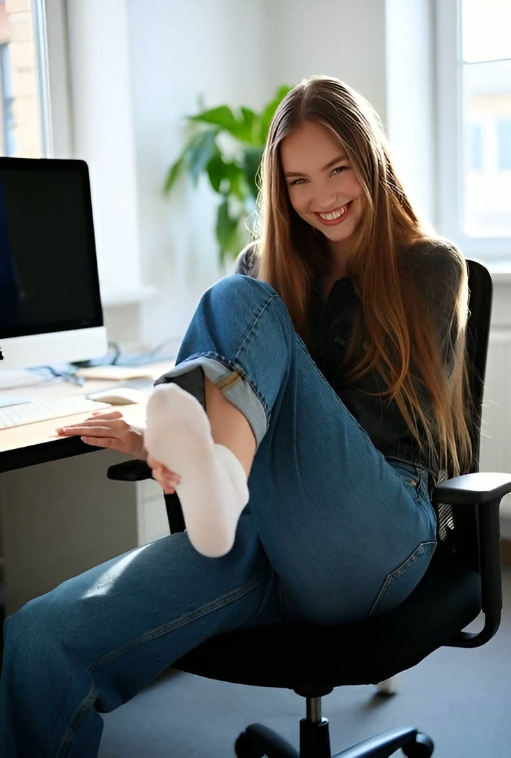 Manon teasing in white socks by spreadKimness on DeviantArt