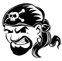 Vectorized Angry Pirate Face