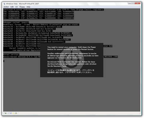 Kernel Panic boot screen