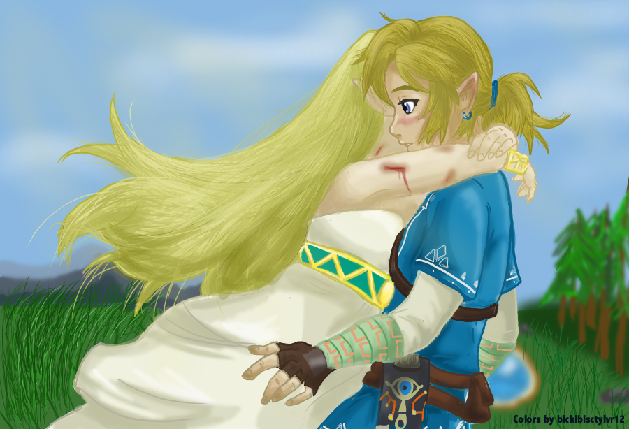 BoTW] Zelda hugging Link. (By @findoland) : r/zelda