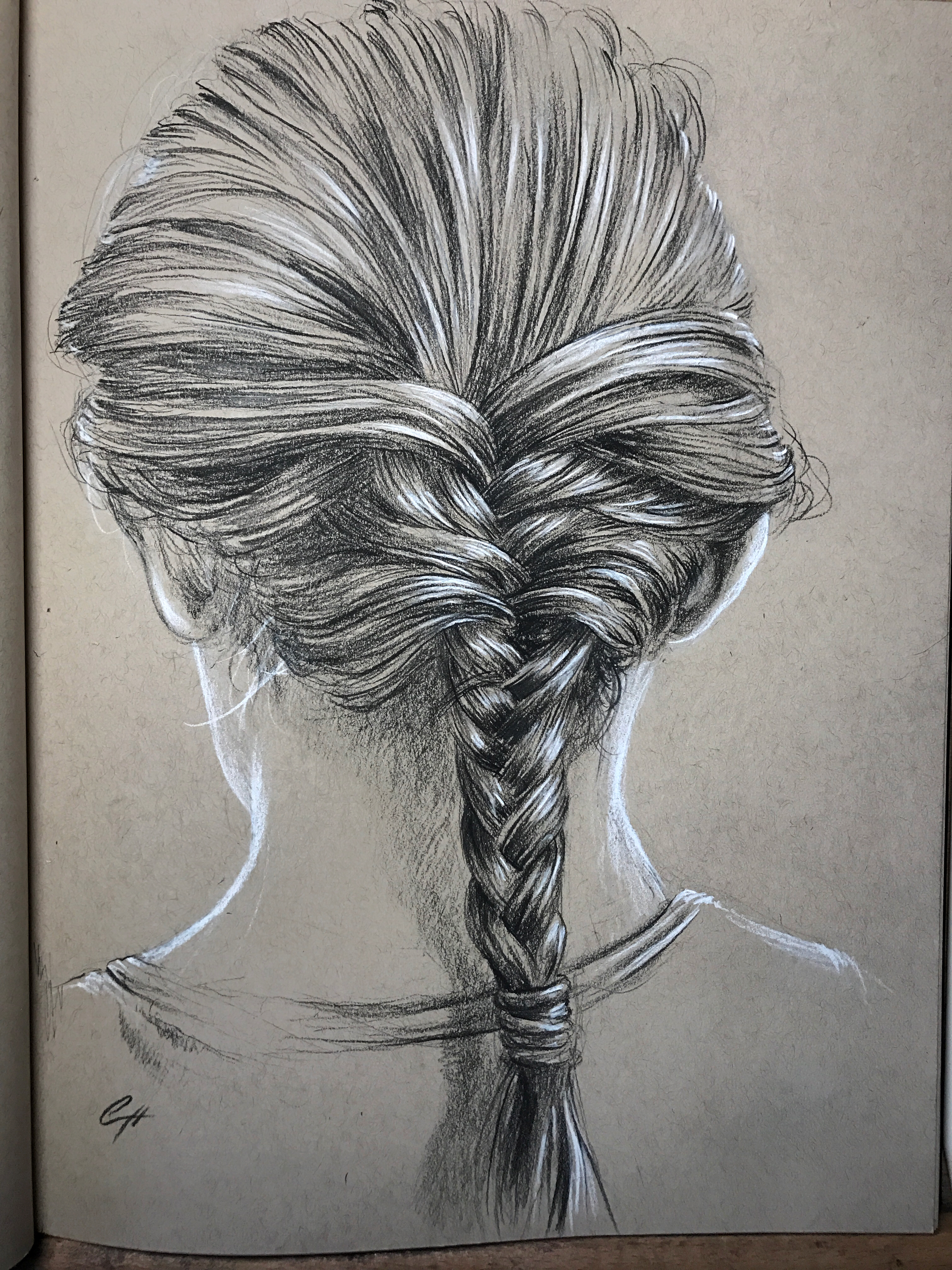Sketch Of A Girls Braid Airplane Sketch By