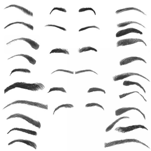 28 eyebrow photoshop brushes by