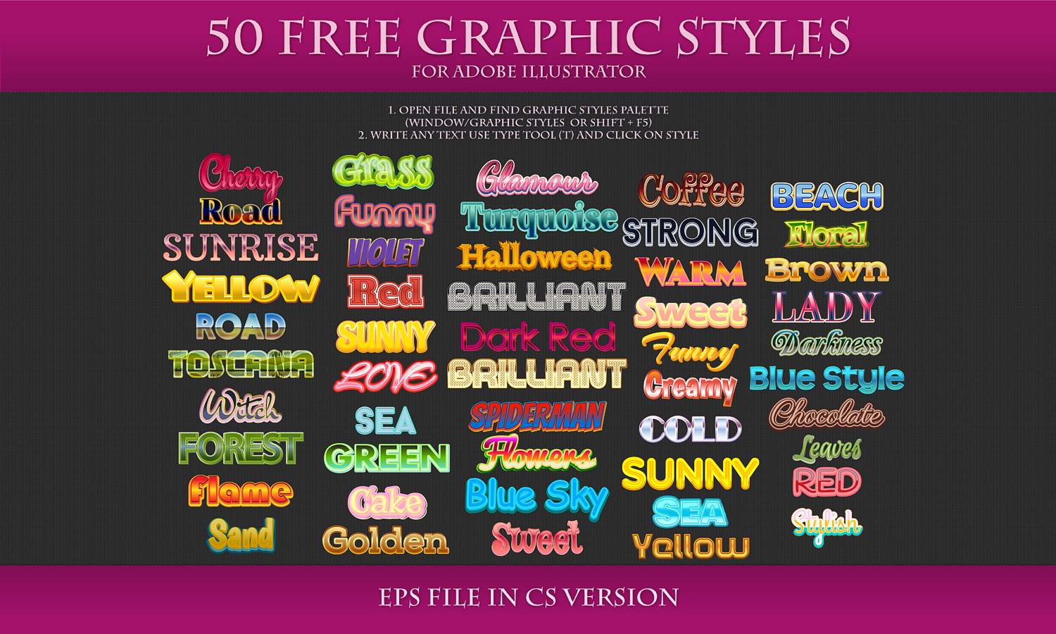 illustrator graphic styles for text download