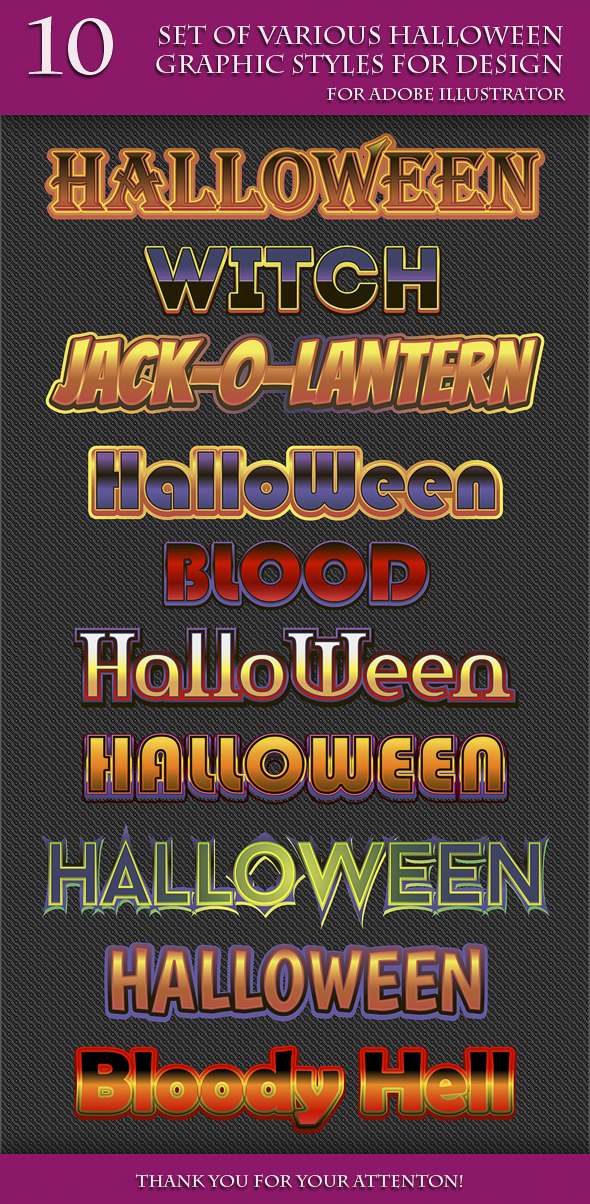 Set of Various Halloween Graphic Styles for Design