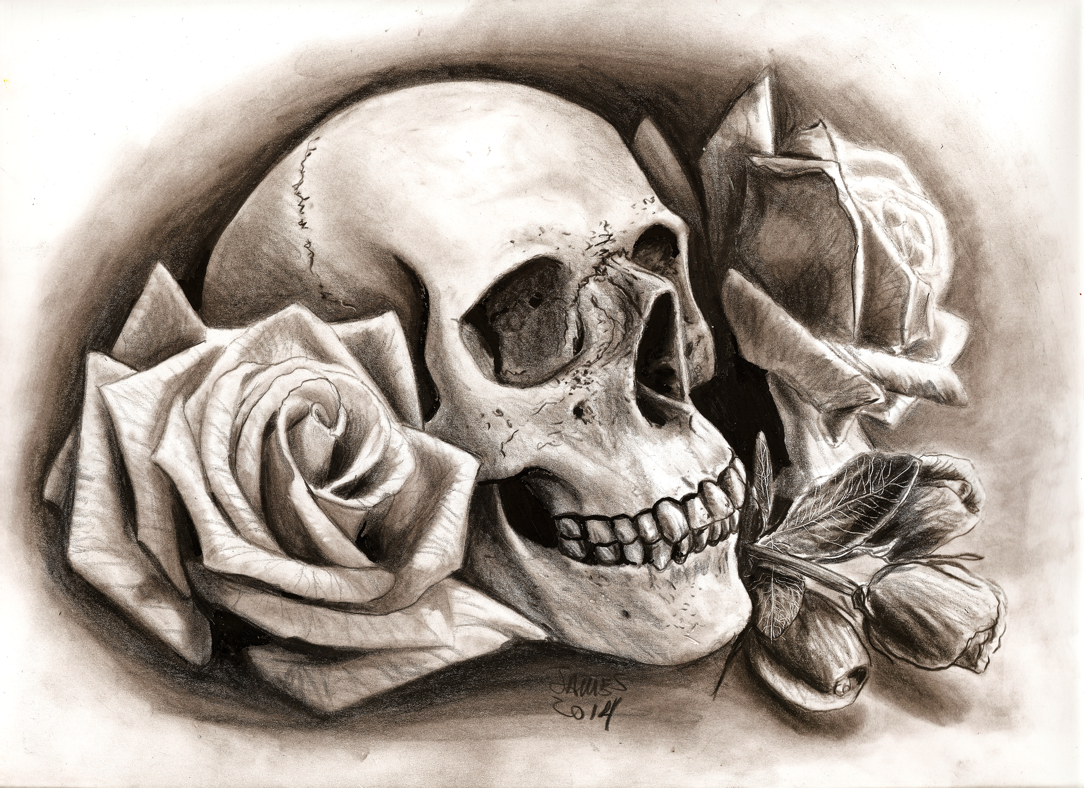 Skull with roses