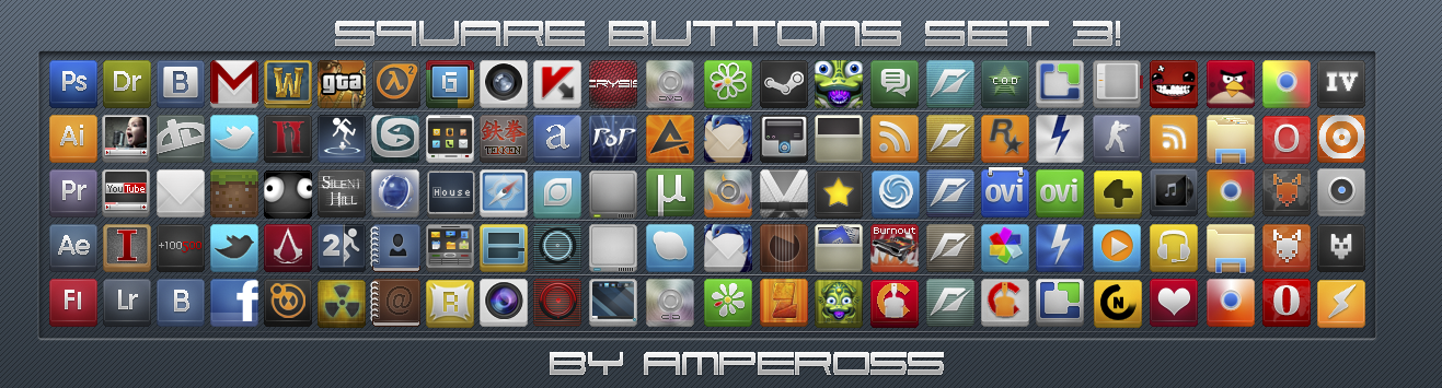 Square Buttons Set 3