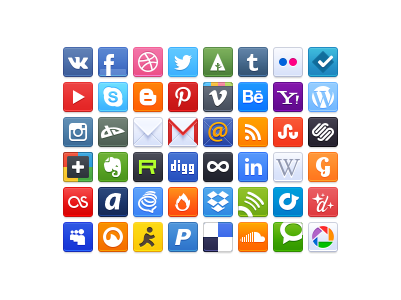 Qvoppies: Free social icons + PSD