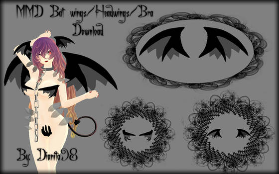 MMD Bat Wings/Head Wings/Bra Download