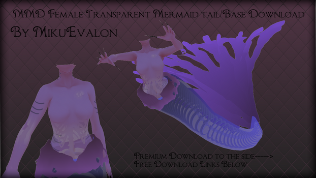 MMD Female Transparent Mermaid tail-Base Download