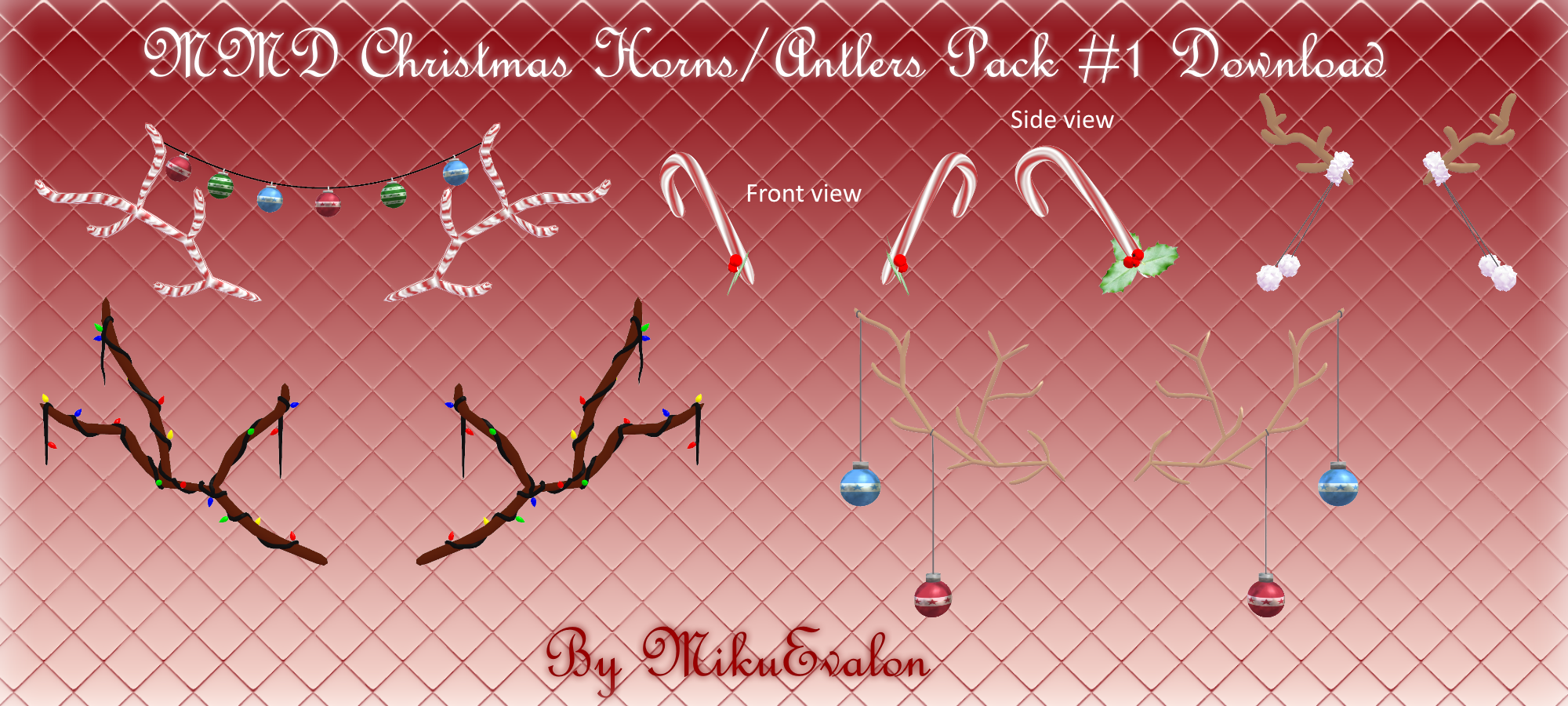 MMD Christmas Horns-Antlers Pack #1 Download by MikuEvalon on DeviantArt