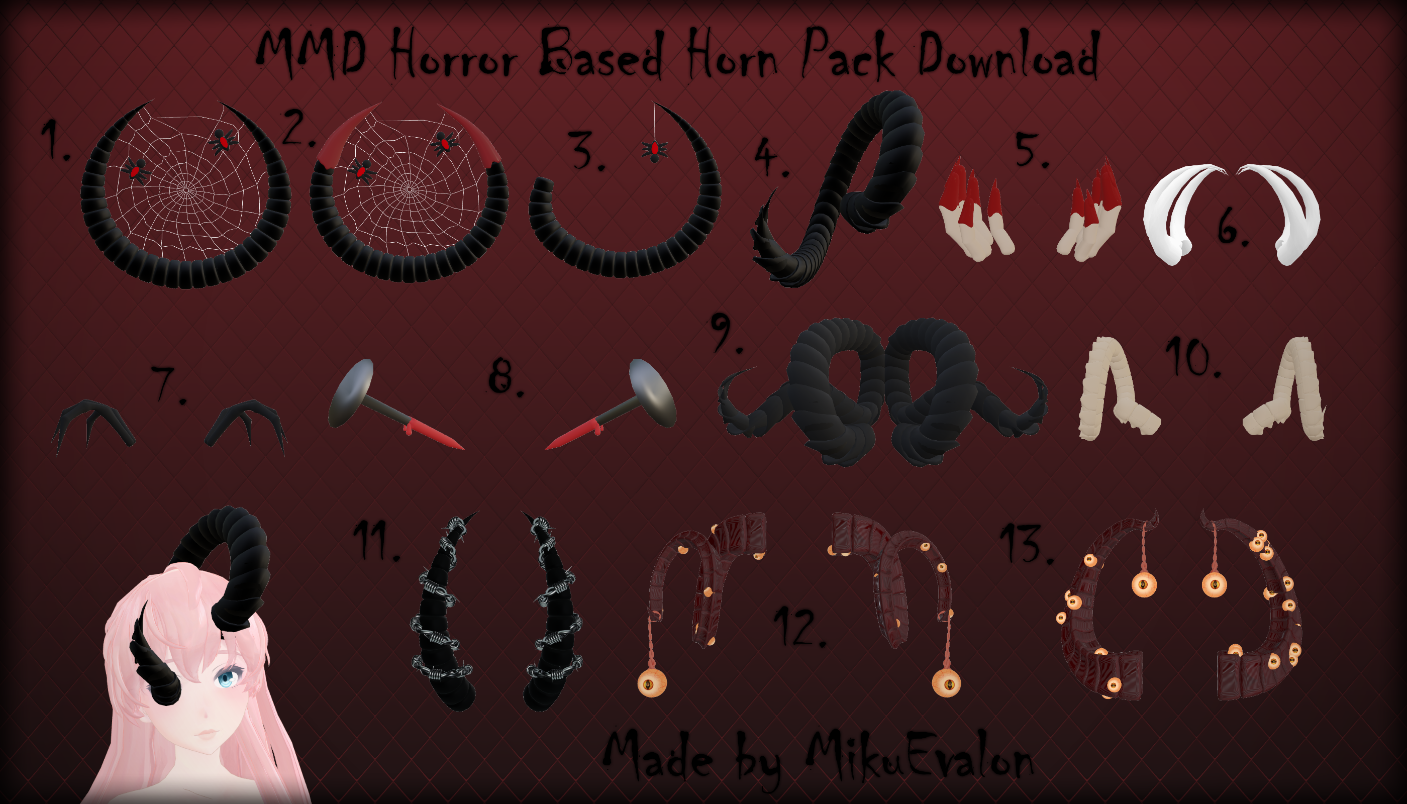 Head - Horns Antlers on MMD-Mall - DeviantArt